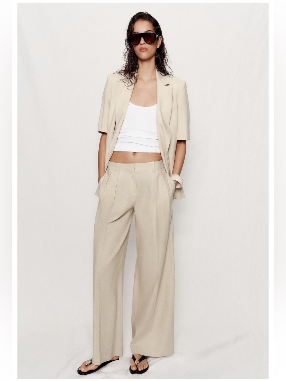 Zara Tan Linen Pants - NWT